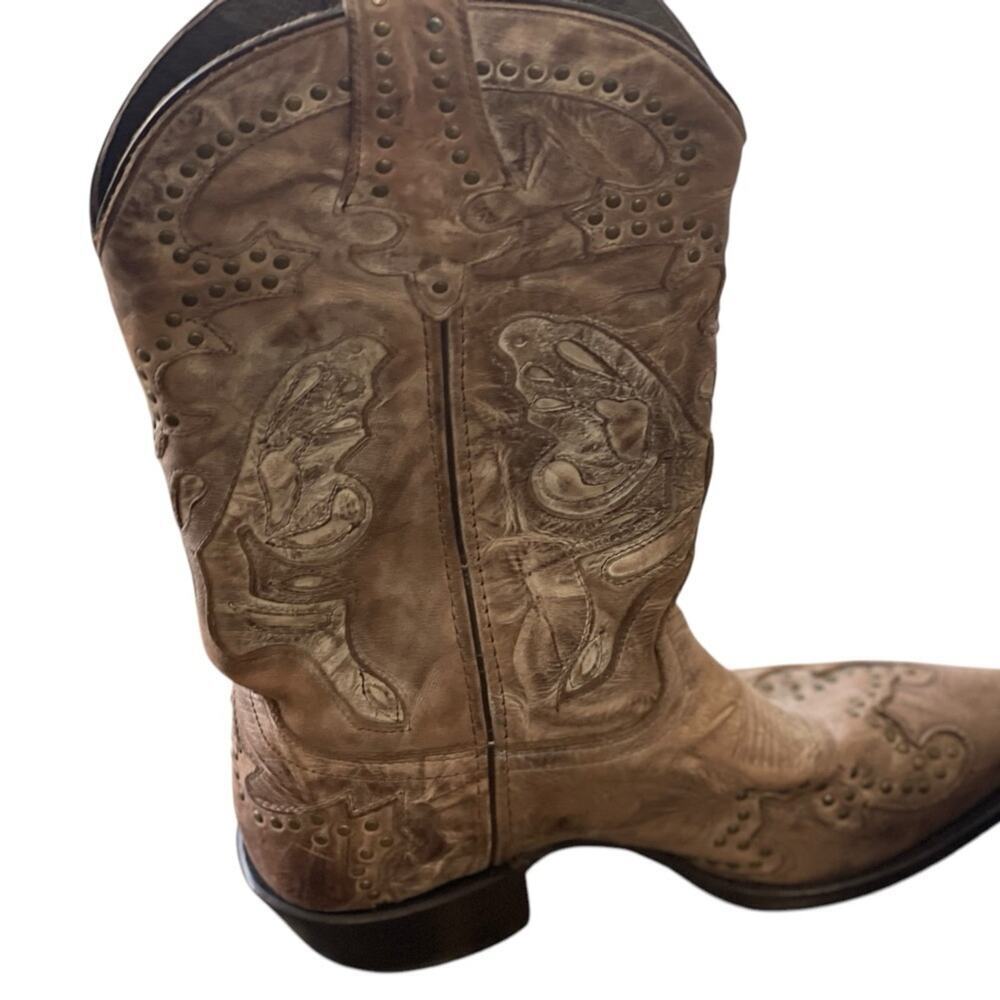 Sonora Riley Distressed Leather Butterfly Western Boots, Cowgirl, Festival, 8B - Picture 9 of 13
